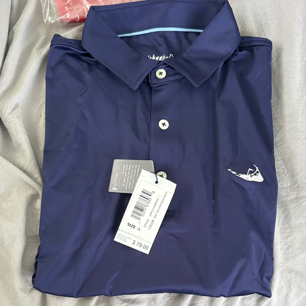 Men's Johnnie-O navyPolo Shirt w Miacomet Golf Logo from nantucket
